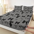 thumbnail image 3 of Manfei Cartoon Princess Bowknot Queen Sheet Sets for Teens, Kawaii Bow Ribbon Flat Sheet, Cute Black Bow-tie Queen Fitted Sheet, Microfiber Bedroom Decor, 4-Piece, 3 of 7