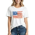thumbnail image 2 of Axiiglly T Shirts for Women Patriotic Crew Neck Cotton Shirts Casual 4th of July Graphic Tee Flag Print T-Shirt Independence Day Short Sleeve Tops, 2 of 6