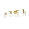 thumbnail image 7 of Living District Mayson 4 light Brass and Clear Bath Sconce, 7 of 7