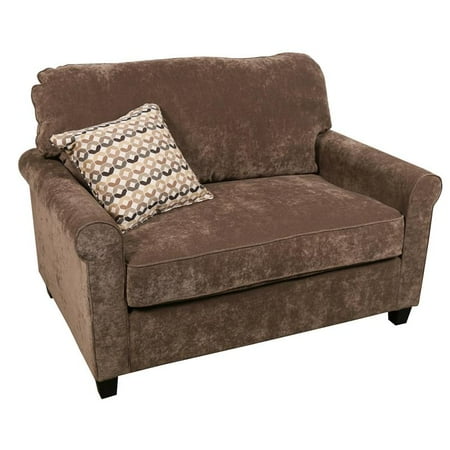 Serena Plush Microfiber Twin Sleeper Sofa Taupe