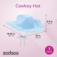 Light Blue Cowboy Hat for Men and Women with Feathers, Western Felt