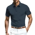 thumbnail image 2 of pstuiky Camisas casuales de manga corta para hombre, Camisa de manga corta de verano de malla de seda helada con cuello de color liso para hombre camisas casuales para hombre m, 2 of 3