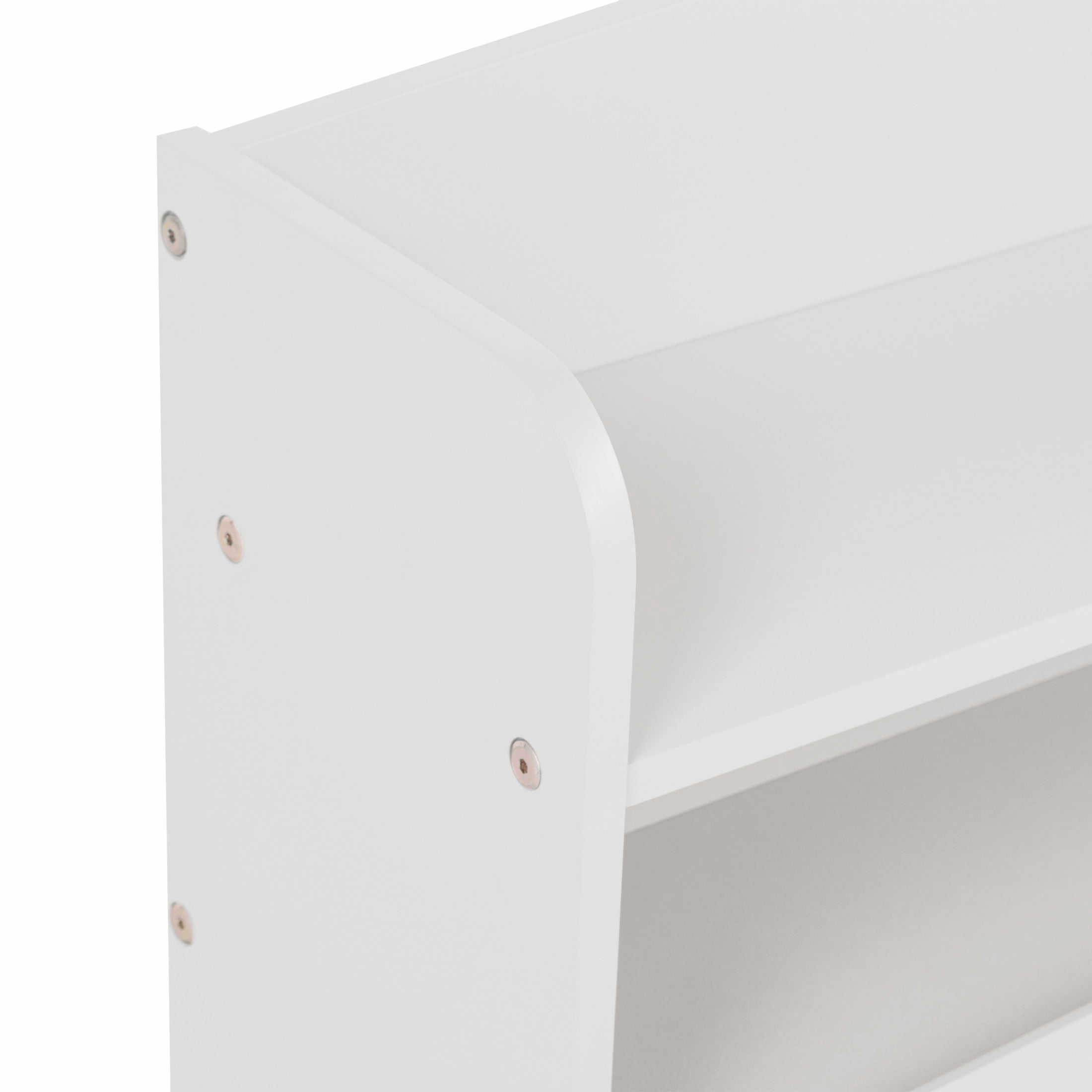 Noble House Elen Full Bed with Bookcase Headboard and LED  Sensor Light, Pine Wood Bed, Kid's Room, White