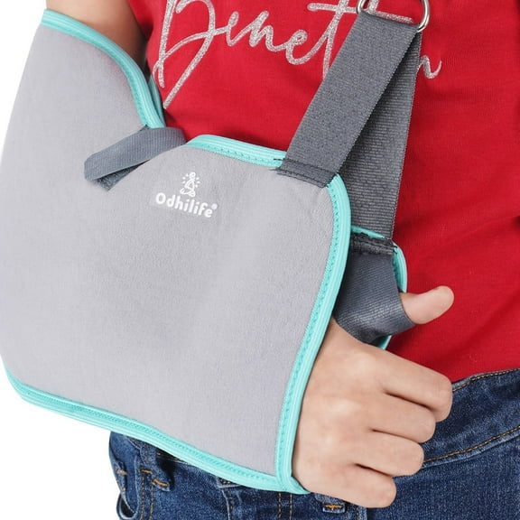 odhilife Arm Sling pouch for kids grey color free size age group between 7-12 years
