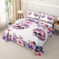 thumbnail image 3 of Homewish Cute Floral Skull Quilt Full for Boys Girls, Rose Butterfly Spring Spooky Full Bedspread Sets, 3 Pieces, 3 of 7