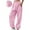 Pink, variant on Woemn's Sweatpants Elastic Waist Solid Cuffed Joggers with Pockets Beige 2XL