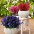 thumbnail image 2 of 8 Bundles Artificial Lavender Fake Flowers, Outdoor UV Resistant Plants Plastic Shrubs Hanging Flowerpot Indoor Outside Decoration(Rose), 2 of 7