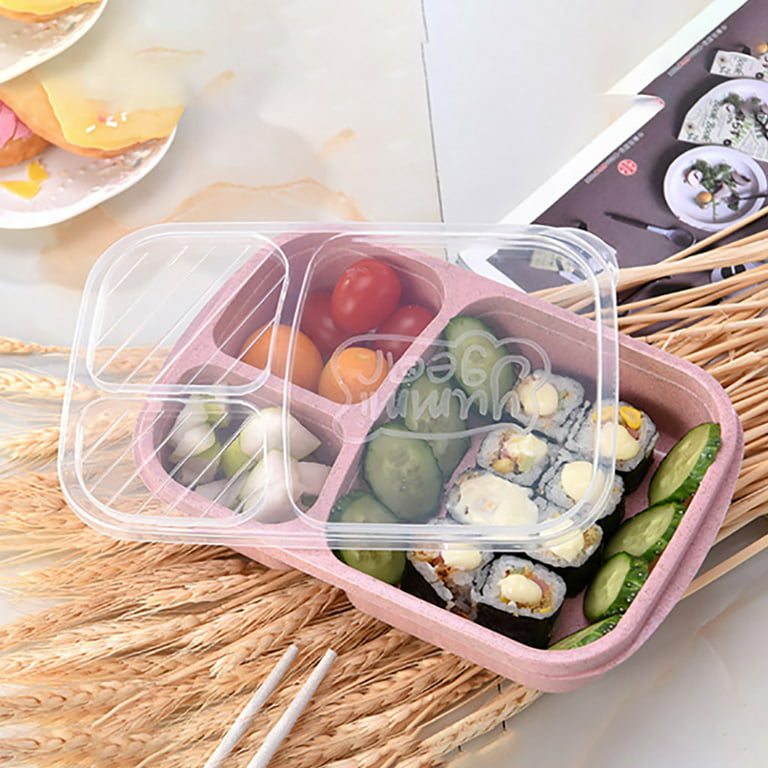 Hot selling silicone folding three-compartment lunch box bowl microwave  oven divider lunch box refrigerator sealed box portable