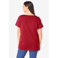 thumbnail image 2 of Roaman's Women's Plus Size Cotton Ultimate V-Neck Tee, 2 of 6