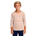 thumbnail image 5 of THDHVS Girls Long Sleeve Shirts,Shirts for Girls,Kids Striped Color Block Long Sleeve Tee Soft Cotton Casual for School Weekend Layering Orange 9-10 Years, 5 of 9