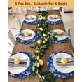 thumbnail image 4 of 15 Inch Round Placemats Set of 6, Navy Blue Snowflake Christmas Non Slip Heat Insulation PP Table Mats, Winter Xmas Snowflakes Washable Place Mats for Kitchen Dining Party Table Decor, 4 of 7