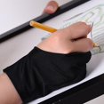 thumbnail image 3 of Paquete de 4 guantes de dibujo para tableta gráfica, guante de artista, tela elástica antiincrustante, guantes de dos dedos para diestros y zurdos, 3 of 4