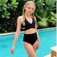 thumbnail image 2 of RXMEKW Bikini Swimsuit Set for Girls Two-Piece Solid Color with Snap Closure and Ruffle Design for Pool and Beach, 2 of 9