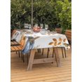 thumbnail image 2 of Outdoor Tablecloth with Umbrella Hole and Zipper, Orange Blue Pumpkin Fall Rectangle Table Cloth 60x120 Inch Waterproof Tablecloth, Thanksgiving Floral Leaves Picnic Table Cover for Patio Camping, 2 of 7