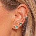 thumbnail image 2 of Beautlace 3 Pairs 925 Sterling Silver Cross Birthstone Earrings Set for Women, Flower Studs and Ear Cuffs Jewelry Set Birthday Christmas Anniversary Gift for Her, 2 of 13