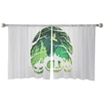 thumbnail image 7 of Sheer Curtains 54 inches Long, Green Halloween Pumpkin Paper Cuttings Castle Witch Light Filtering Sheer Window Curtains Rod Pocket Voile Drapes for Bedroom Living Room, 52"W x 54"L 2 Panels, 7 of 7