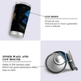 thumbnail image 2 of 20oz Stainless Steel Tumbler with Straw, Double Wall Insulated Travel Tumbler Blue Morning Glory Flowers, 2 of 8