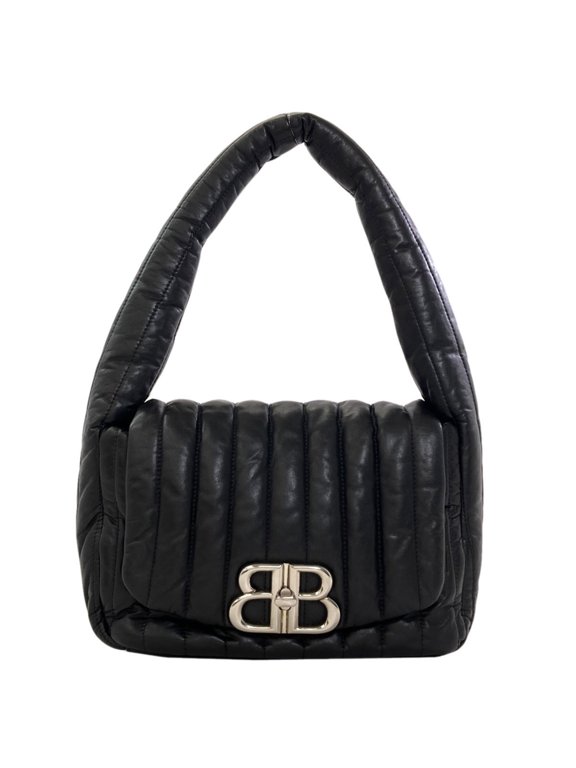 Pre-Owned Balenciaga 787896 Monaco BB Logo Small Sling Bag One Shoulder Calfskin Women's...