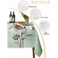 thumbnail image 2 of Green Floral Table Cloth, Country Rustic Ombre Painting Art Watercolor Waterproof Tablecloth for Rectangle Tables, Reusable Washable Fabric Table Cover for Restaurant Kitchen Dining Tables 60"x84", 2 of 6