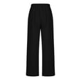 thumbnail image 4 of Diufon Fashion Elastic Waist Pants for Women Spring Summer Wide Leg Pants with Pockets Solid Color Trousers, 4 of 5