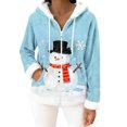 thumbnail image 4 of Women's Casual Fashion Long-Sleeve Zip-Up Fleece Hooded Cardigan with Christmas Print, Cozy and Warm for Winter Season,Light Blue,S, 4 of 8