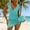 c01Blue, variant on Women One Piece Swimsuits Tummy Control Ruffled Bathing Suit V Neck Mesh Sheer Swim Dress Beach Vacation Swimwear Black S