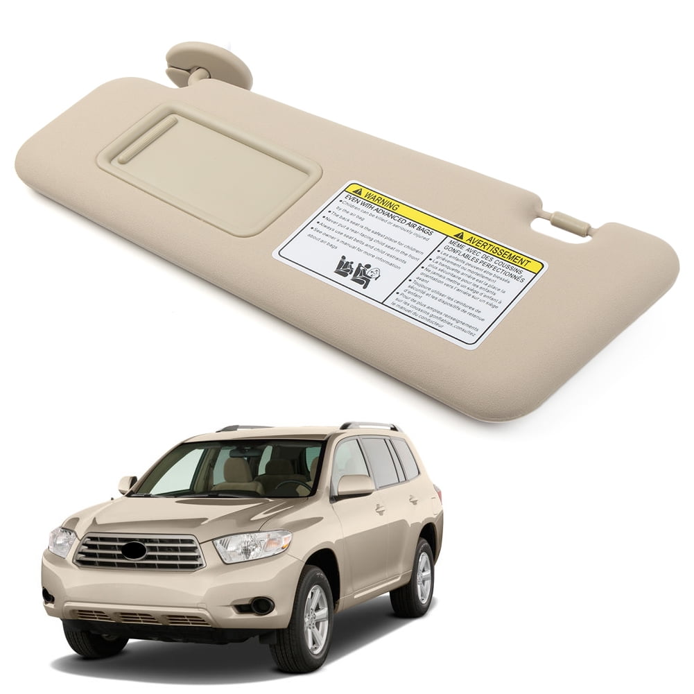 ECCPP Beige Sun Visor Right Passenger Side fit for Toyota Highlander 2008 2009 2010 2011 2012
