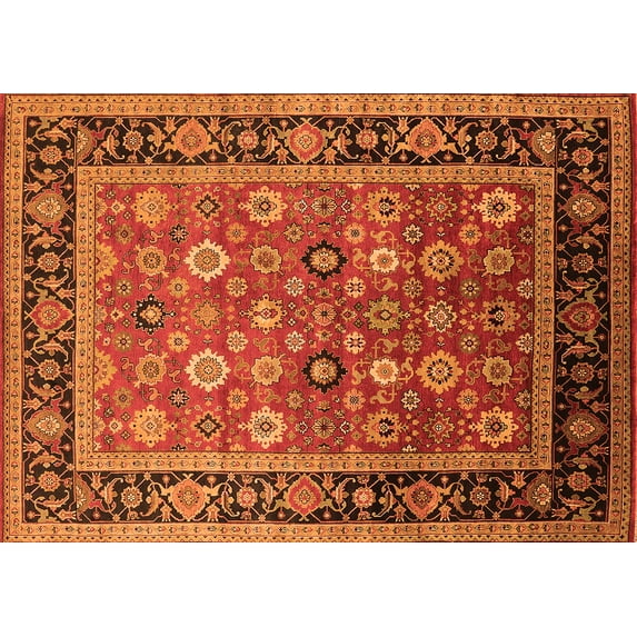 Ahgly Company Indoor Rectangle Oriental Orange Industrial Area Rugs, 6' x 9'