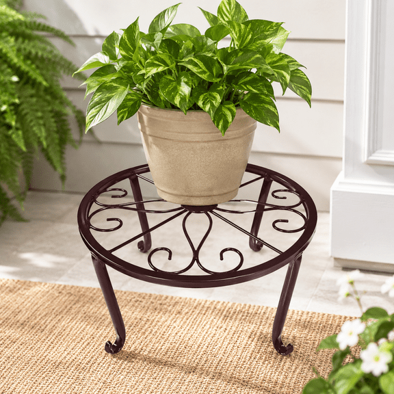 Plants Stand Metal Flowers Pot Holder Durable Iron Raised Display Rack for Indoor Plants Outdoor Patio Garden Balcony Home Decor