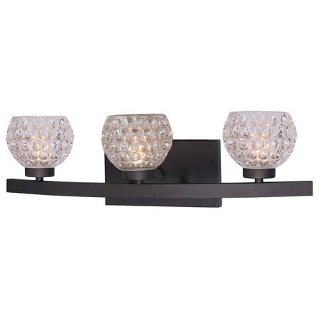 

Woodbridge Lighting Charlotte 3-light Glass Bathroom Fixture in Bronze/Mercury