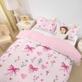 thumbnail image 3 of Erosebridal Princess Bow Girls Twin Bedding, Spring Flower Duvet Cover Set, Pink Reversible, 2pcs, No Comforter, 3 of 5