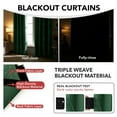 thumbnail image 2 of Deconovo Christmas Green Blackout Curtains Silver Wave Foil Print Pattern Room Darkening Drapes 52Wx 63L inch Set of 2 Panels Dark Forest, 2 of 7
