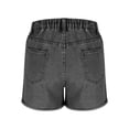 thumbnail image 6 of RYRJJ Jean Shorts Womens Stretchy High Waisted Ripped Denim Shorts with Pockets Trendy Distressed Cut Off Hot Short Pants(Black,XL), 6 of 8