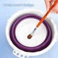 thumbnail image 4 of Dongrere Collapsible Silicone Brush Bucket Portable Foldable Washing Bucket with Handle for Watercolor Oil Painting, 6.3x7.9 Inch, Purple, 4 of 6
