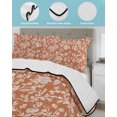thumbnail image 3 of Full Size Quilt Bedding Set, Botanical Rose Reversible Summer Quilt 3 Pieces, Vintage Burnt Orange Floral Leaf Farmhouse Lightweight Bedspreads Coverlets with 2 Pillow Shams for All Seasons, 3 of 5