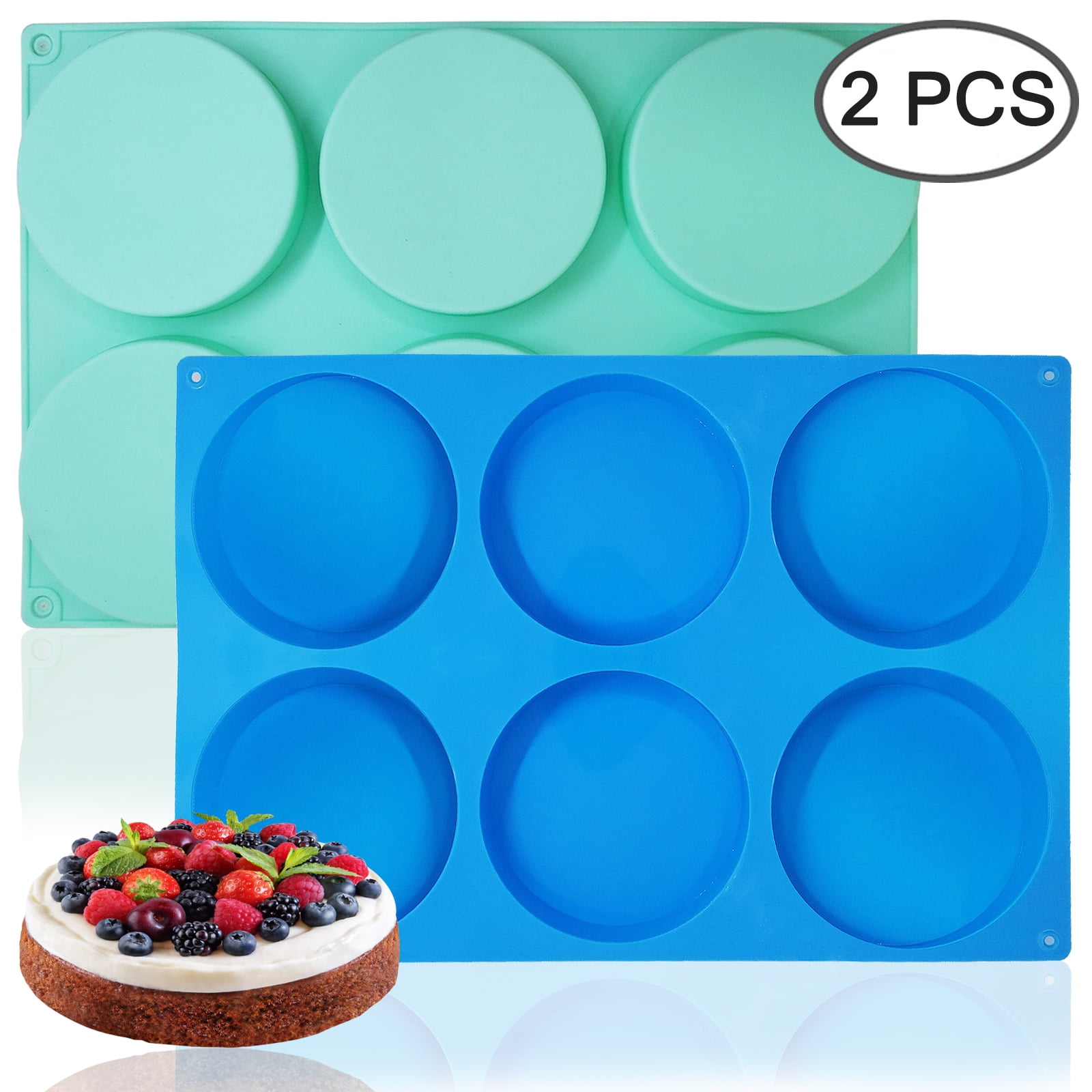 Freshware 6-Cavity Small Disc Silicone Mold for Resin Coaster, Cake, Pie,  Custard and Tart, SM-116RD 