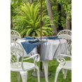 thumbnail image 3 of Outdoor Tablecloth with Umbrella Hole for Patio/Picnic/Party/Camping, Botanical Daisy Waterproof Table Cloth Round Cover Washable, Country Botanical Vase Flowers Wooden Grain (Dia 60"), 3 of 8