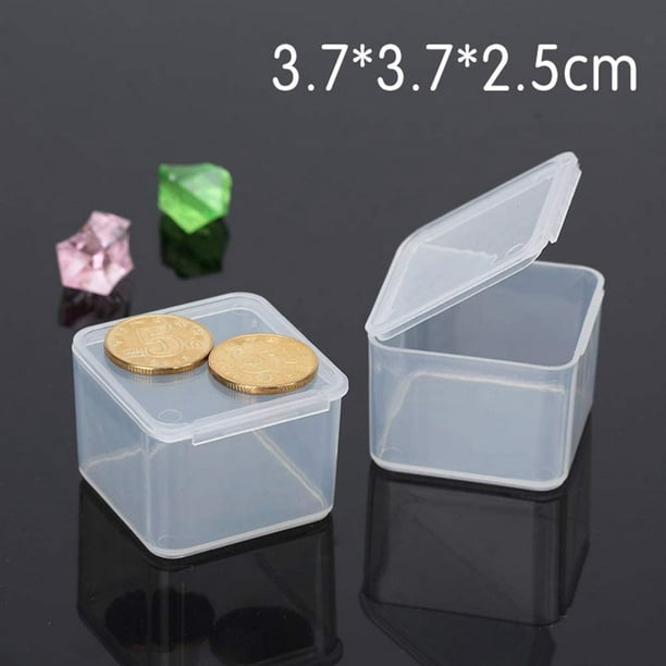 50Pcs Clear Plastic Containers Component Storage Box Small Rectangle Mini  Boxes 
