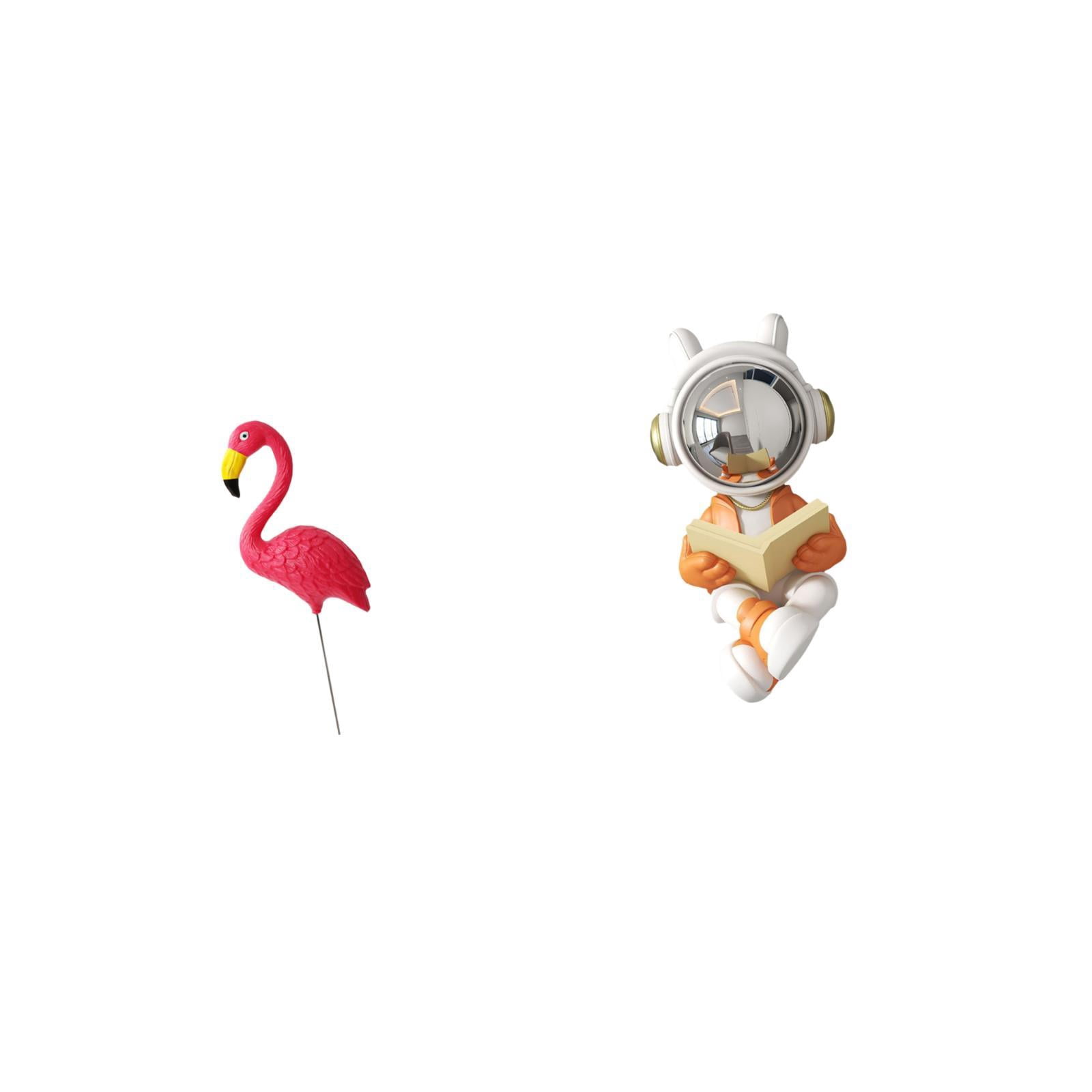 CarpNettore Flamingo Astronaut Garden Sculpture Figurine Statue Ornament for Holiday Spring Backyard Yard Art Accessories Desktop Table Centerpiece