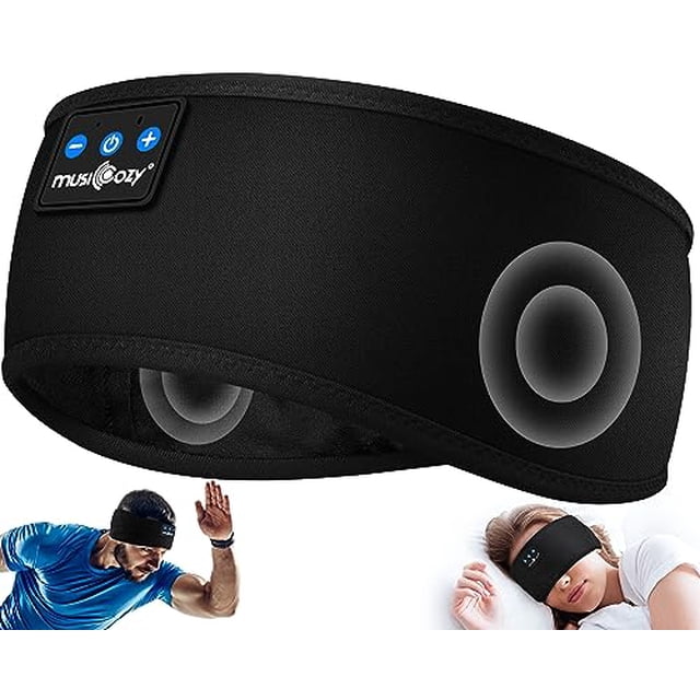 MUSICOZY Auriculares para dormir Bluetooth 5.4 Diadema, auriculares inalámbricos deportivos resistentes al sudor Auriculares para dormir con altavoz estéreo HD ultrafino para entrenamiento, correr, ga