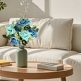 thumbnail image 7 of Bradem 12.2 Inch Blue Artificial Rose Simulation Decorative Flower, Ornament Rose, Silk Flower, Faux Rose, Home Decor Flower, Artificial Bloom, 7 of 7