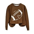 thumbnail image 2 of Frostluinai Football Sweatshirts for Women Game Day Long Sleeve Shirts Round Neck Casual T Shirts Fashion Rugby Print Pullover Tops, 2 of 4