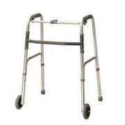 Folding 2-button walker, 5" wheels-glides, adult, 1 ea