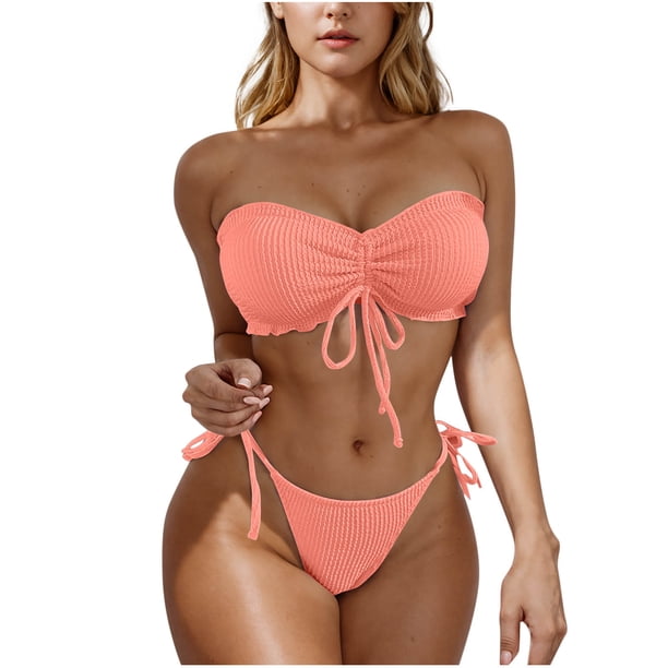 Trajes de baño tankini para mujer Trajes de baño de dos piezas con tirantes ajustables y espalda descubierta de color liso para mujer Trajes de baño para mujer Trajes de baño tankini para mujer