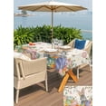 thumbnail image 4 of Spring Easter Outdoor Tablecloth - 54x80 Inch Rectangle Dining Table Cover, Country Retro Rabbit Eggs Tree Branches Waterproof Outdoor Table Cloth with Umbrella Hole & Zipper for Picnic/Patio/Party, 4 of 7