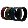 thumbnail image 1 of Juego de anillos de boda de silicona con líneas de 2 capas - Bordo de ROQ para hombres - Anillo de 4 x 16 mm, 1 of 1