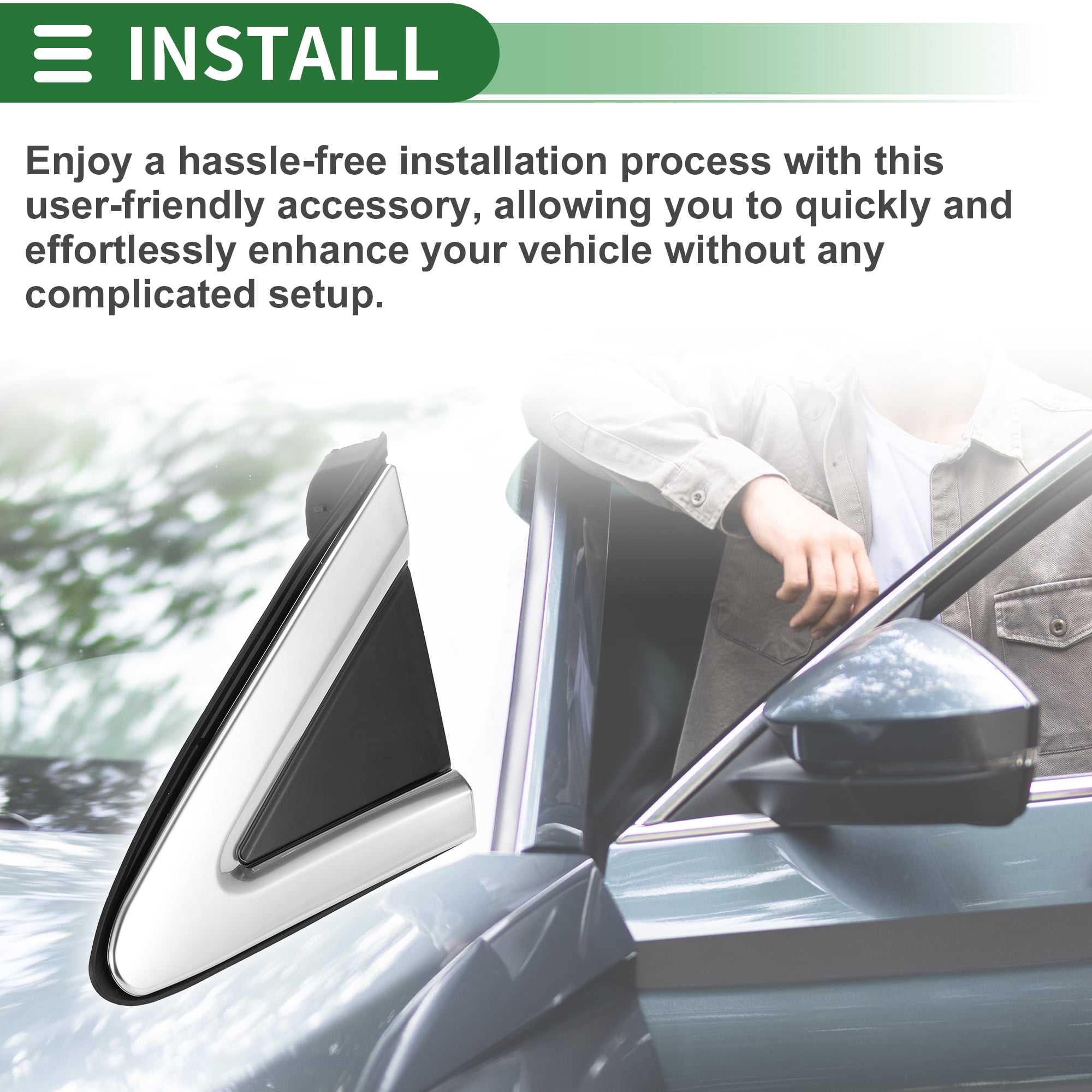 Unique Bargains Pillar Corner Triangle Trim for Cadillac XTS 2013-2019 Plastic