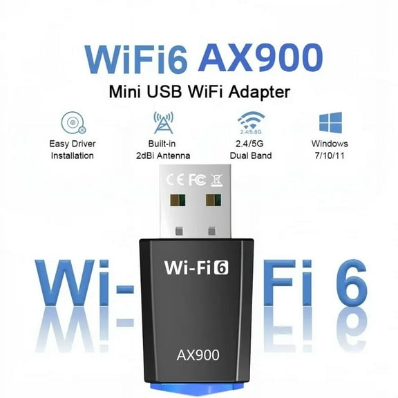 AX900 WiFi 6 USB WiFi adapter 2.4g/5GHz 900mbps wireless Ethernet WiFi network card drive free USB dongle for PC Win10/11