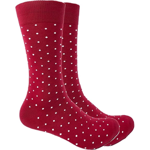 Urban-Peacock Men's Maroon Red Polka Dot Dress and Groomsmen Socks