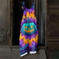 thumbnail image 4 of Plus Size Halloween Boho Overalls for Women Floral Print Linen Jumpsuits 2026 Spaghetti Strap Rompers, 4 of 7